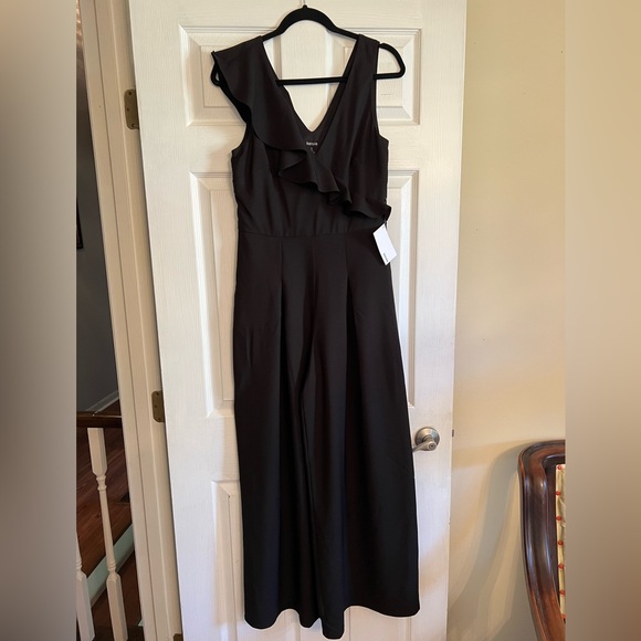 Kensie Black Sleeveless Ruffle Jumpsuit S - Picture 1 of 4